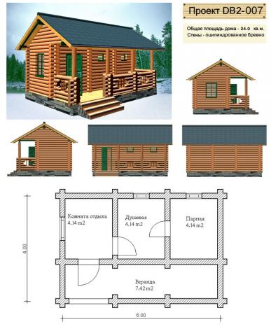 Проект бани 4*6