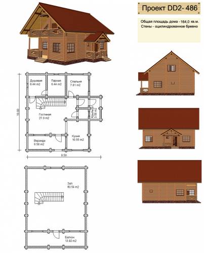 Проект бани 10*8