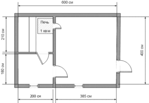Планировка бани 4x6