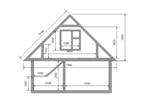 Планировка бани с мансардой 6x6,5