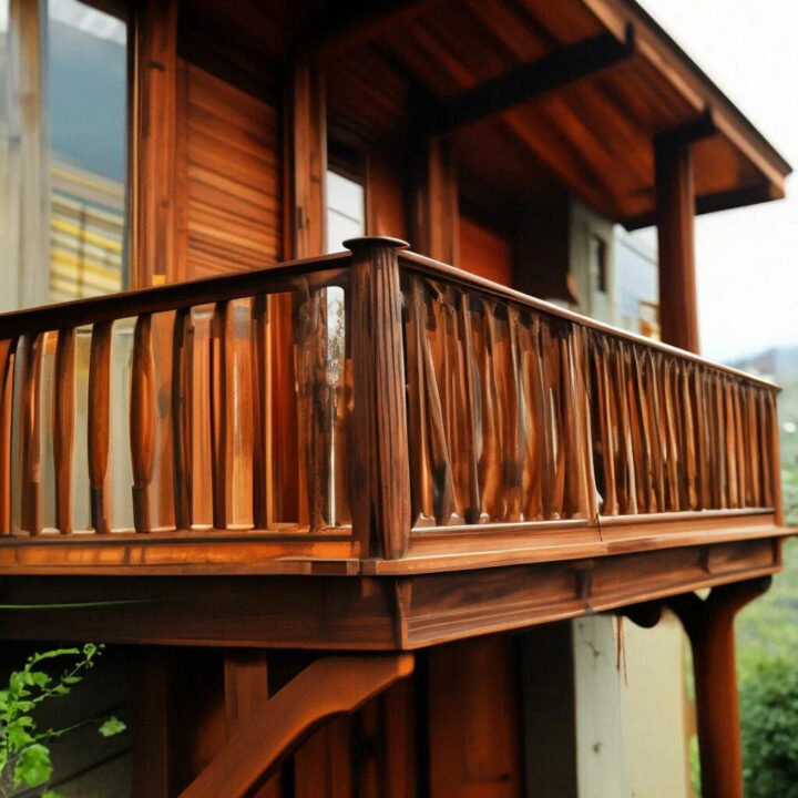 Деревянный балкон
